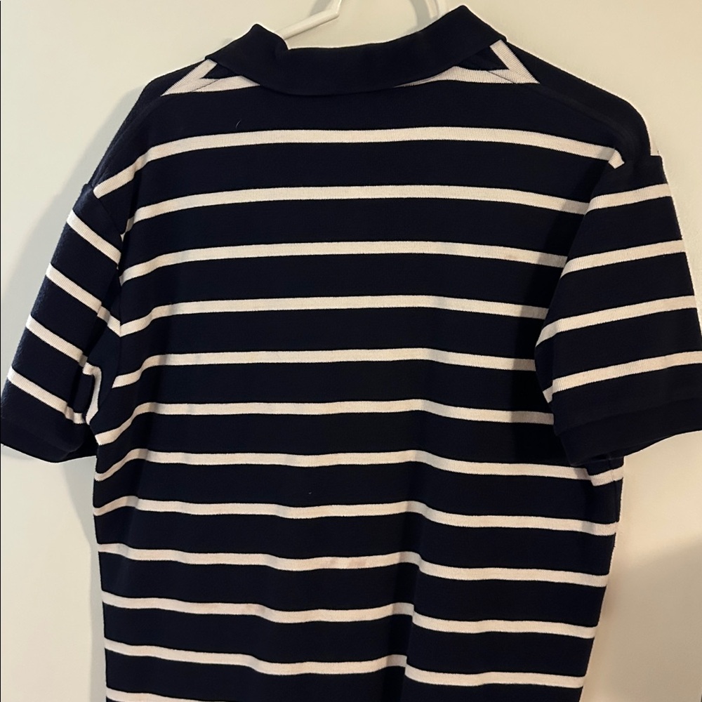 Ralph Lauren Men's Navy and White Striped Polo Shirt - Picture 4 of 4